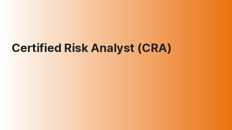 Cra Formula Risk Certified Risk Analyst (CRA)